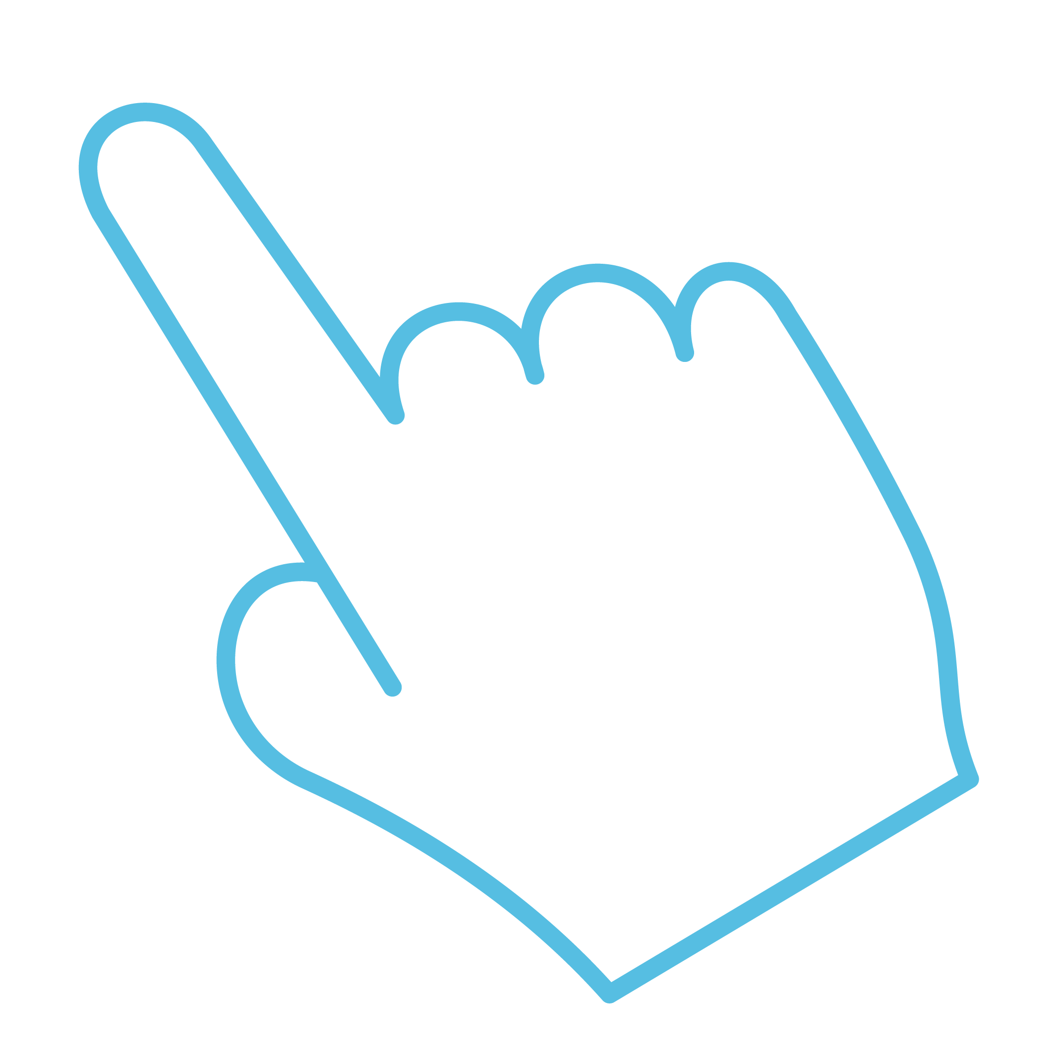 blue hand